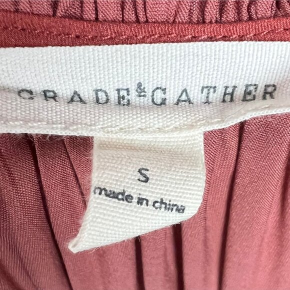 Grade & Gather Rust Smocked Drop Waist Peasant Gypsy Dress Size S Feminine - Picture 10 of 12